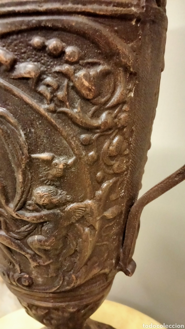 Arte: ANTIGUO JARRON EN BRONCE CON RELIEVES - Foto 6