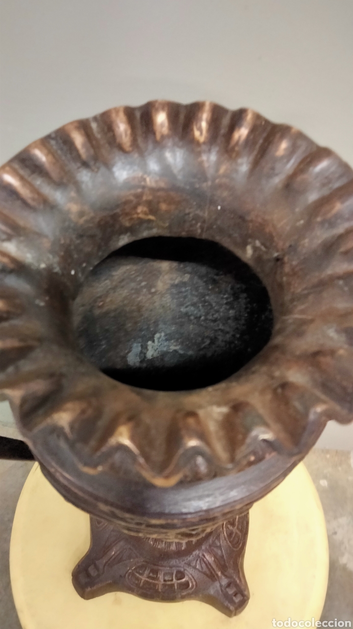 Arte: ANTIGUO JARRON EN BRONCE CON RELIEVES - Foto 8