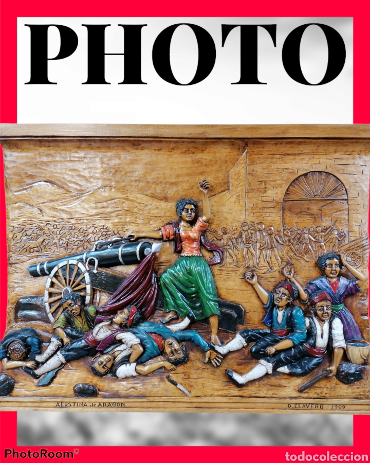 Arte: Agustina de Aragon madera de lenga - Foto 3