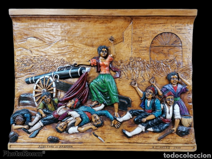 Arte: Agustina de Aragon madera de lenga - Foto 1