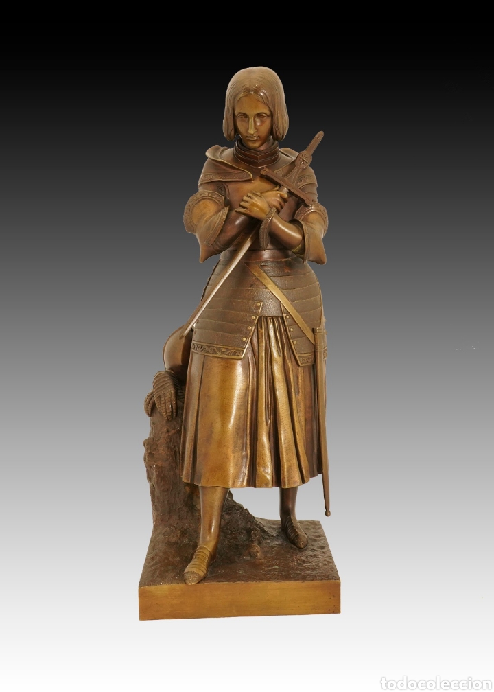 Art: Escultura de bronce de Juana de Arco, siglo XIX