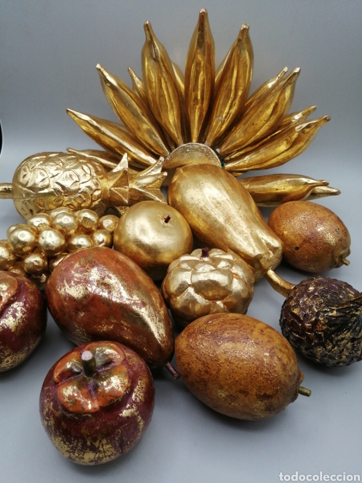 Arte: Bodeg&oacute;n. Frutas, madera tallada y policromada - Foto 5