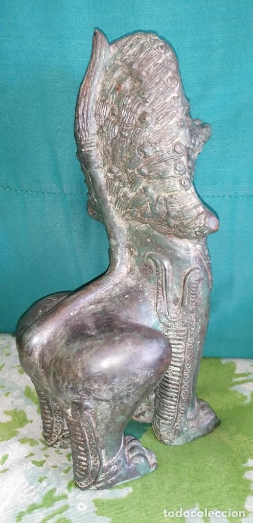 Arte: ANTIGUO LE&Oacute;N BIRMANO EN BRONCE - Foto 6