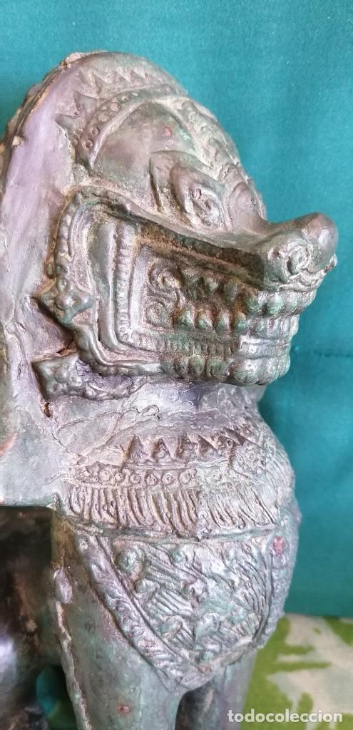 Arte: ANTIGUO LE&Oacute;N BIRMANO EN BRONCE - Foto 10
