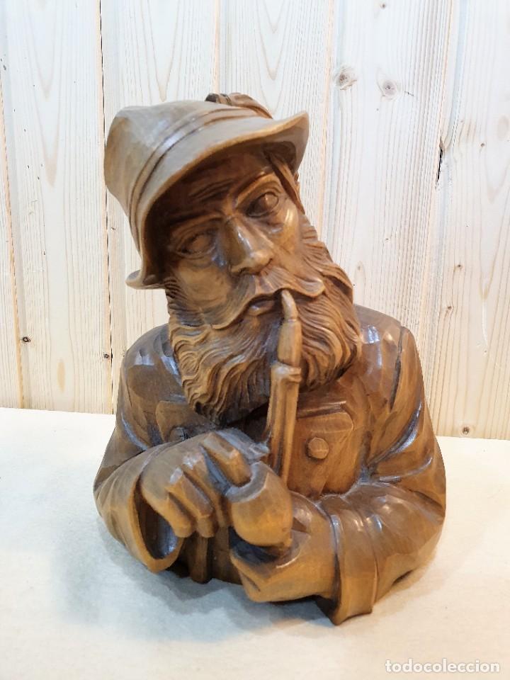 Arte: BUSTO TALLADO EN MADERA - Foto 1