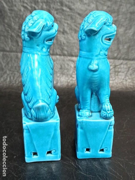 Arte: Bonita pareja de perros Fu de porcelana China. Leones FuV4 - Foto 3 - 301330703