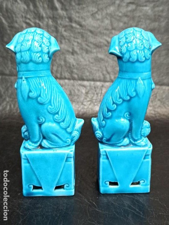 Arte: Bonita pareja de perros Fu de porcelana China. Leones FuV4 - Foto 4 - 301330703