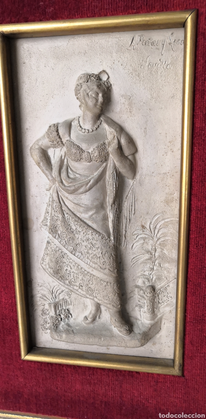Arte: Placa relieve en barro por Antonio de las Peñas y León , Granada 1815 - Sevilla 1887 - Foto 6 - 295717753