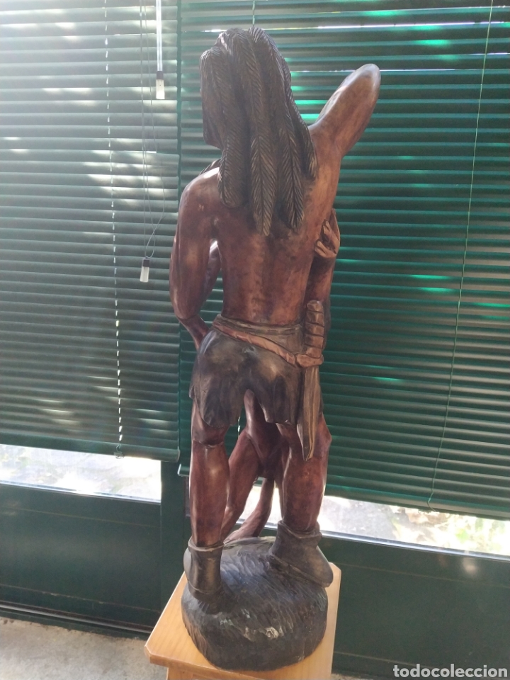 Arte: figura madera sanson con leon - Foto 2