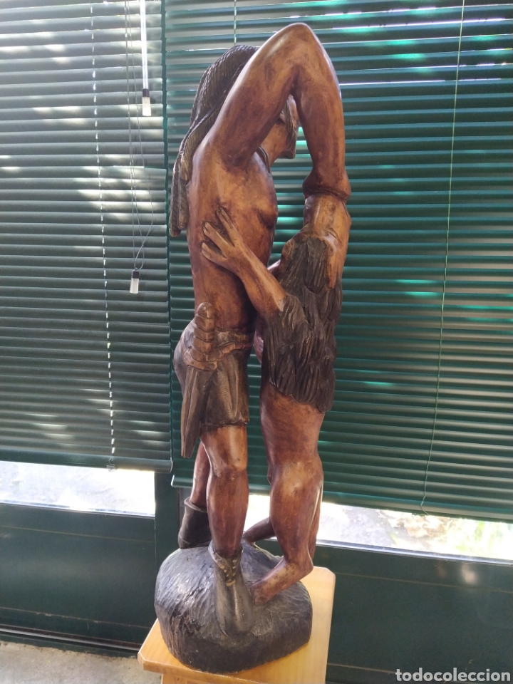 Arte: figura madera sanson con leon - Foto 3