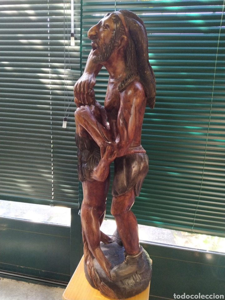 Arte: figura madera sanson con leon - Foto 4