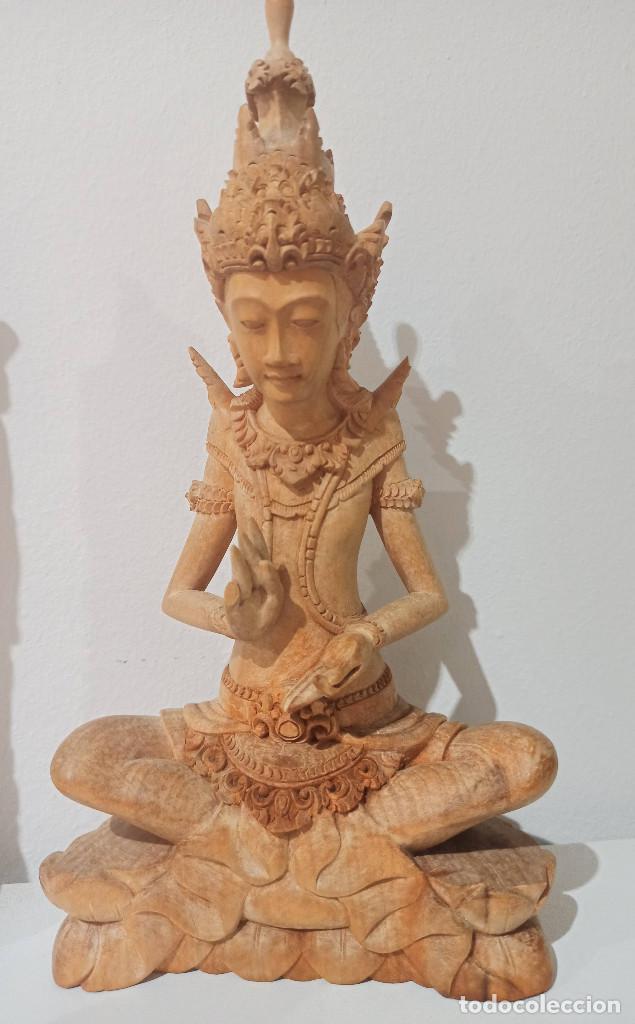Arte: Espectacular lote 4 esculturas en Marmol, bronce y madera sandalo Budistas, Shiva y Ghanesa - Foto 4 - 303480703