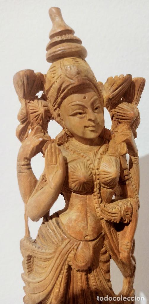 Arte: Espectacular lote 4 esculturas en Marmol, bronce y madera sandalo Budistas, Shiva y Ghanesa - Foto 6 - 303480703