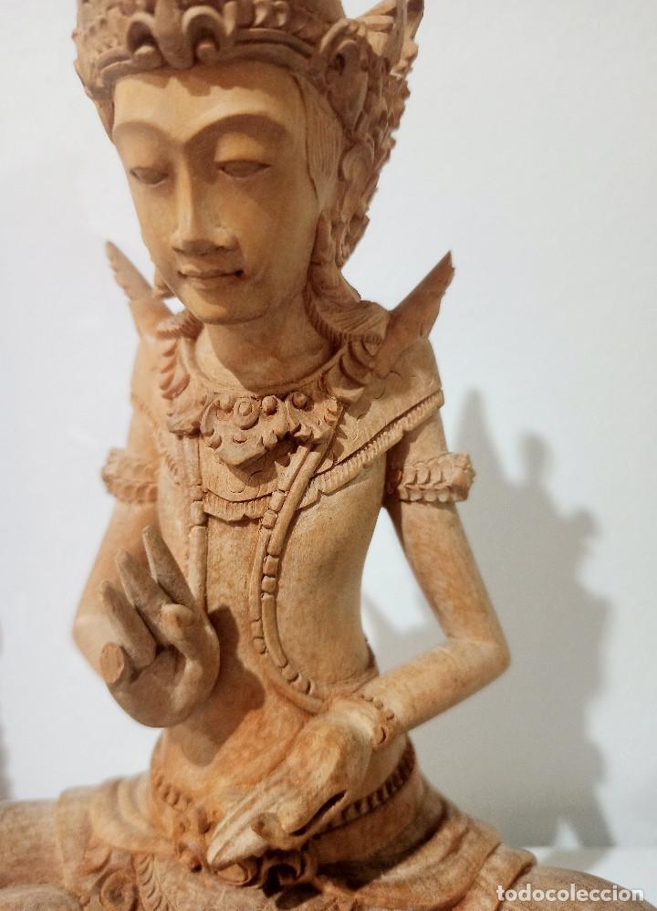 Arte: Espectacular lote 4 esculturas en Marmol, bronce y madera sandalo Budistas, Shiva y Ghanesa - Foto 11 - 303480703