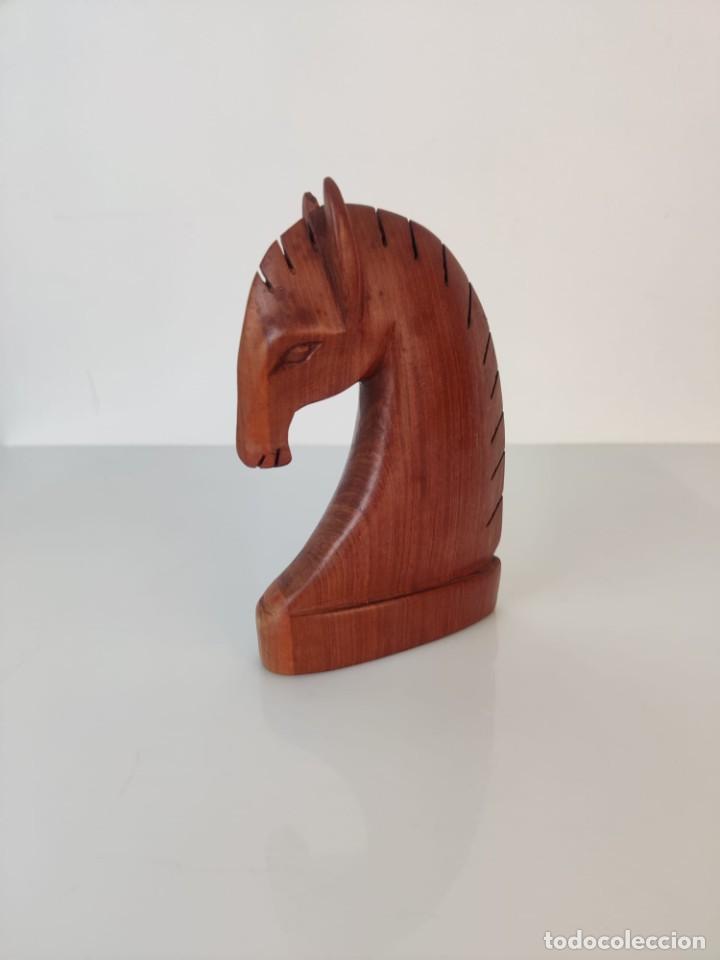 Arte: Escultura caballo ajedrez tallado en madera - Foto 7 - 303585193