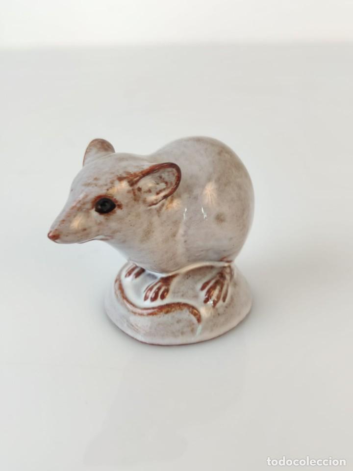 Arte: Escultura de ratón en terracota vidriada - Foto 2 - 303590478