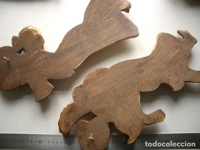 Arte: Dos &aacute;ngeles de madera plicromada. - Foto 5