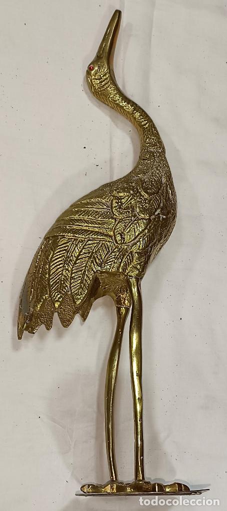 Arte: PAREJA DE GRULLAS - BRONCE Y GRANATES - - Foto 2