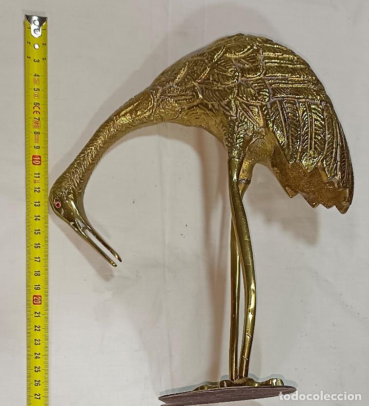 Arte: PAREJA DE GRULLAS - BRONCE Y GRANATES - - Foto 4