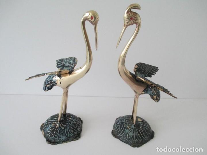Arte: pareja de grullas en bronce - Foto 1