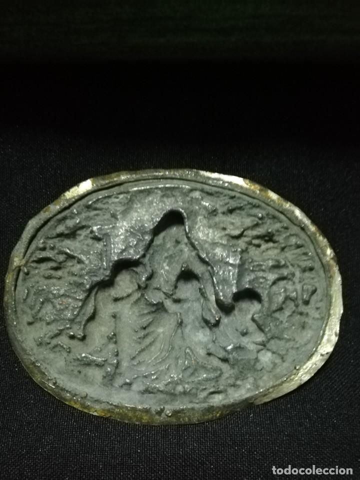 Arte: PLACA DE BRONCE OVAL S. XIX - Foto 3