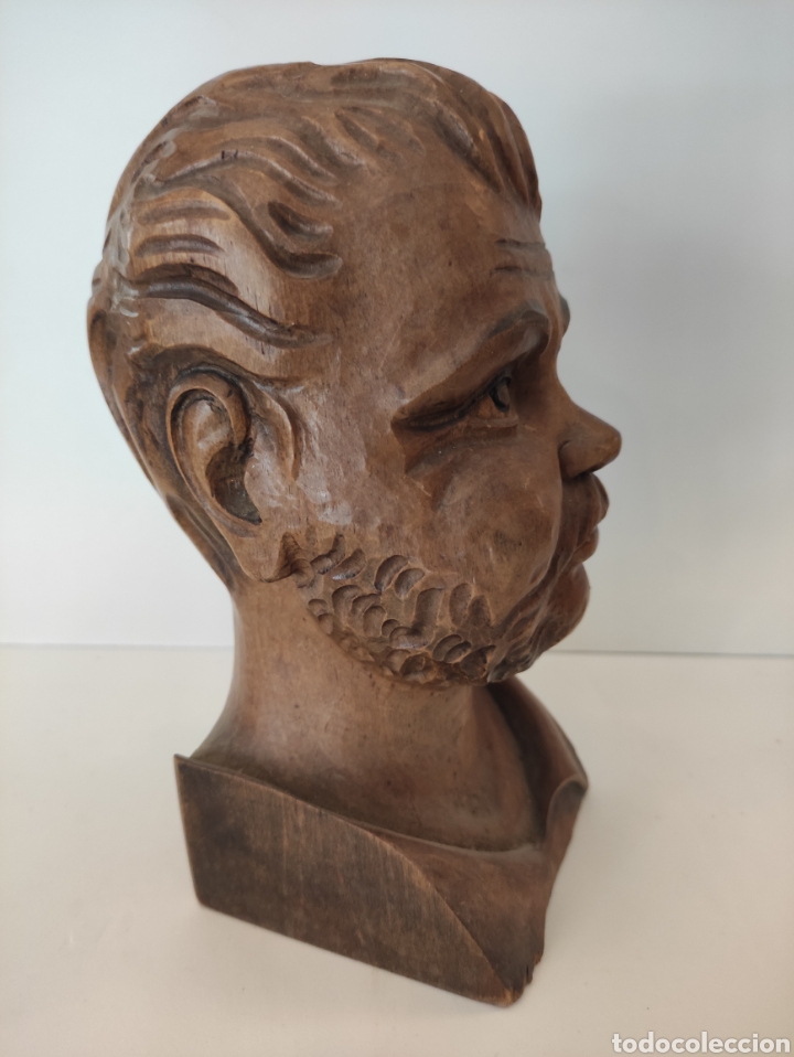 Arte: Busto talla de madera antigua - Foto 3