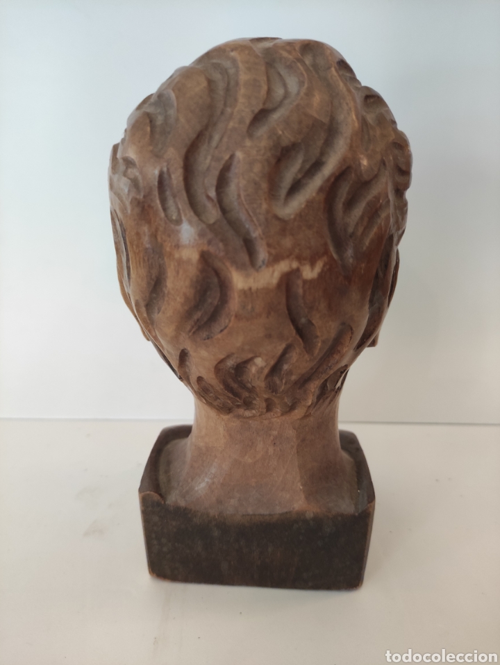 Arte: Busto talla de madera antigua - Foto 4