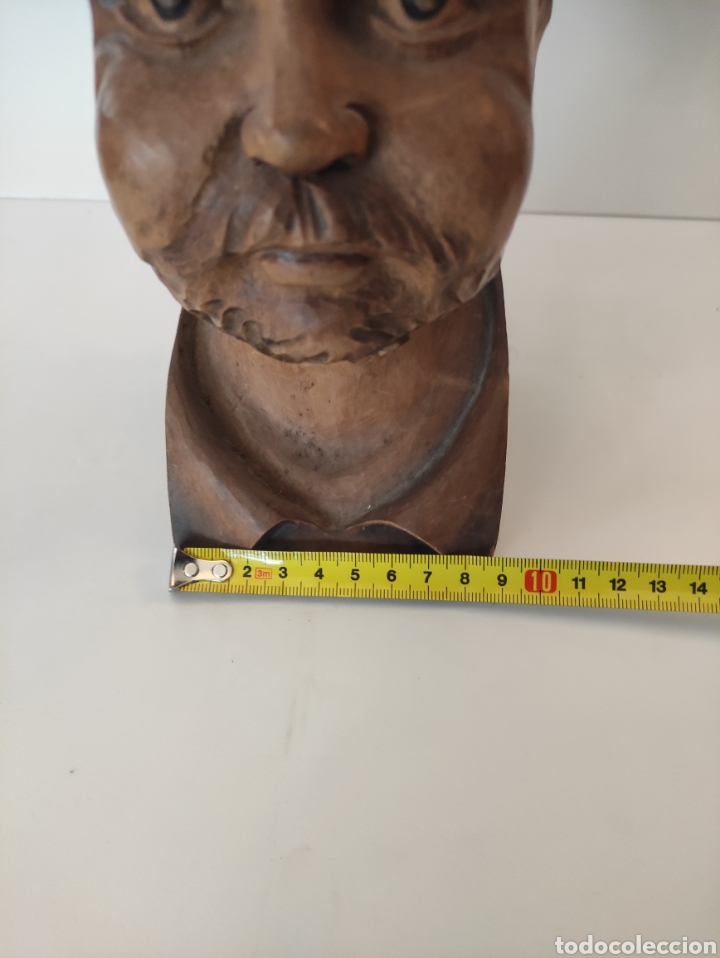 Arte: Busto talla de madera antigua - Foto 7