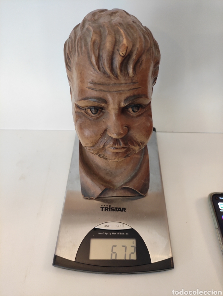 Arte: Busto talla de madera antigua - Foto 8