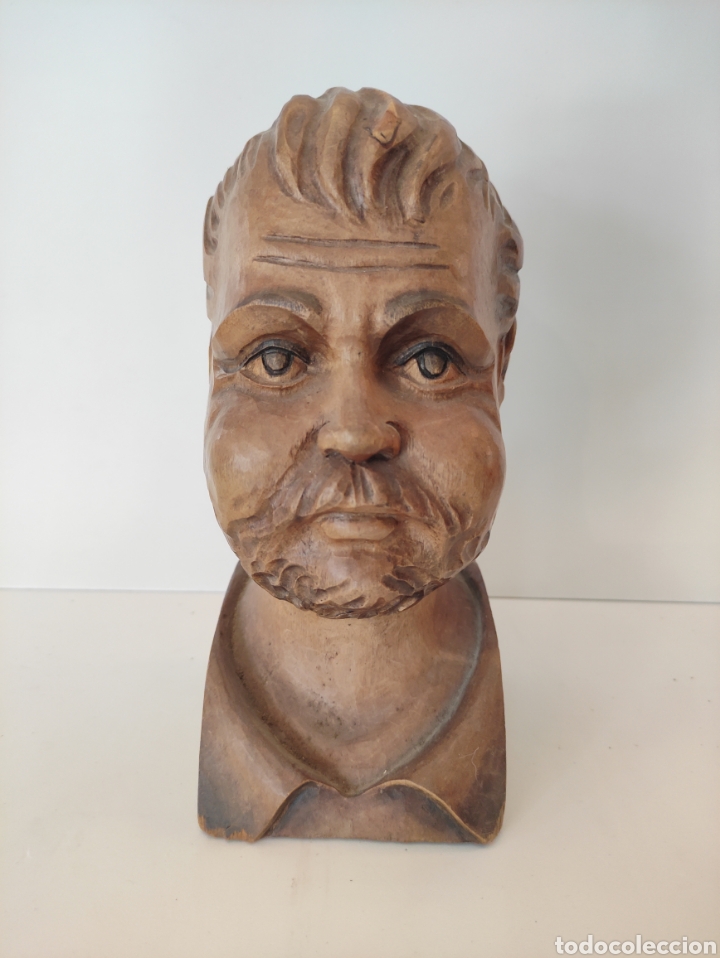 Arte: Busto talla de madera antigua - Foto 1