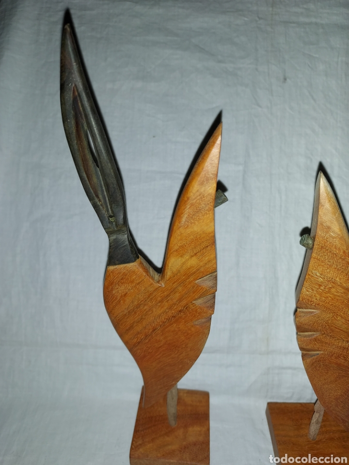 Arte: PAREJA DE FIGURAS DE MADERA - Foto 2