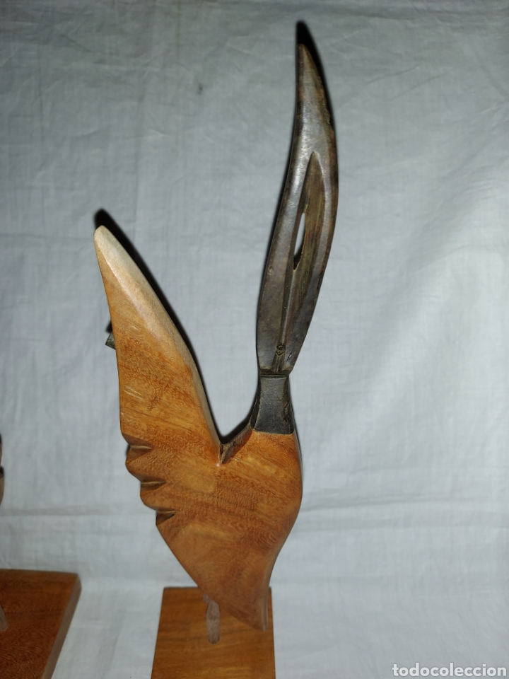 Arte: PAREJA DE FIGURAS DE MADERA - Foto 3