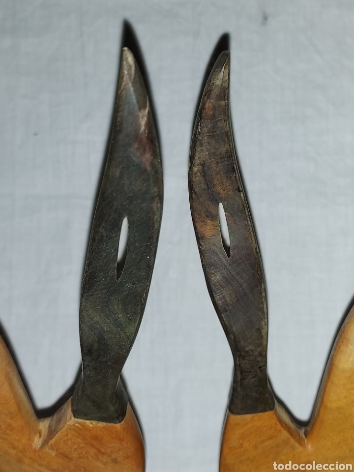 Arte: PAREJA DE FIGURAS DE MADERA - Foto 7