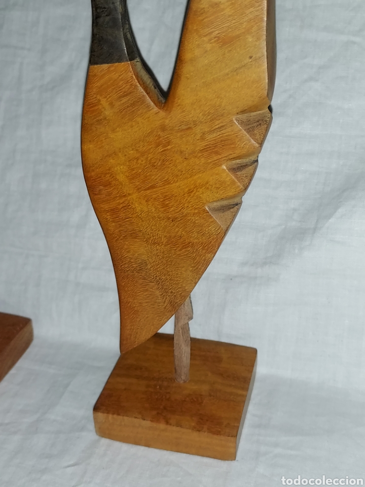 Arte: PAREJA DE FIGURAS DE MADERA - Foto 9
