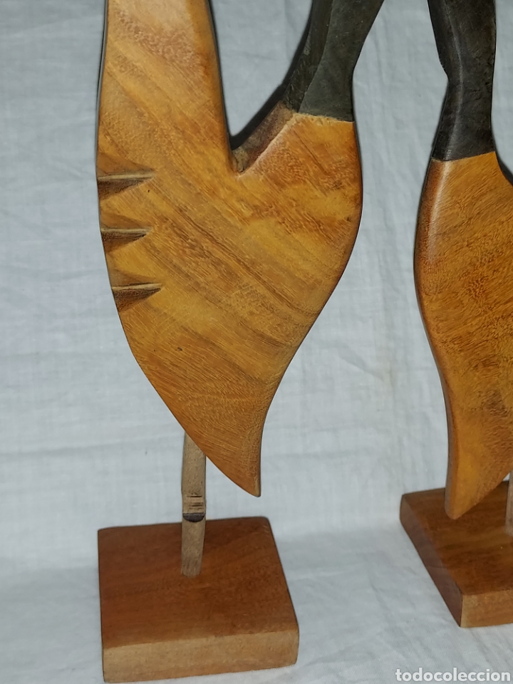 Arte: PAREJA DE FIGURAS DE MADERA - Foto 10