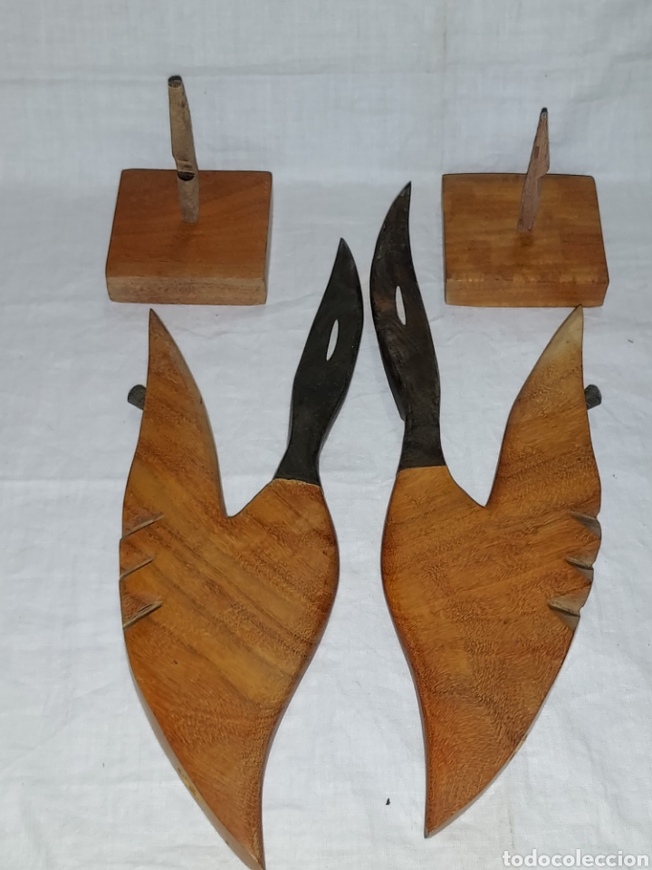 Arte: PAREJA DE FIGURAS DE MADERA - Foto 11