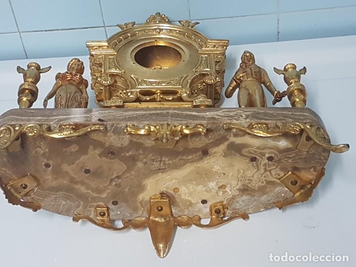 Arte: RELOJ DE BRONCE BA&Ntilde;ADO - Foto 4