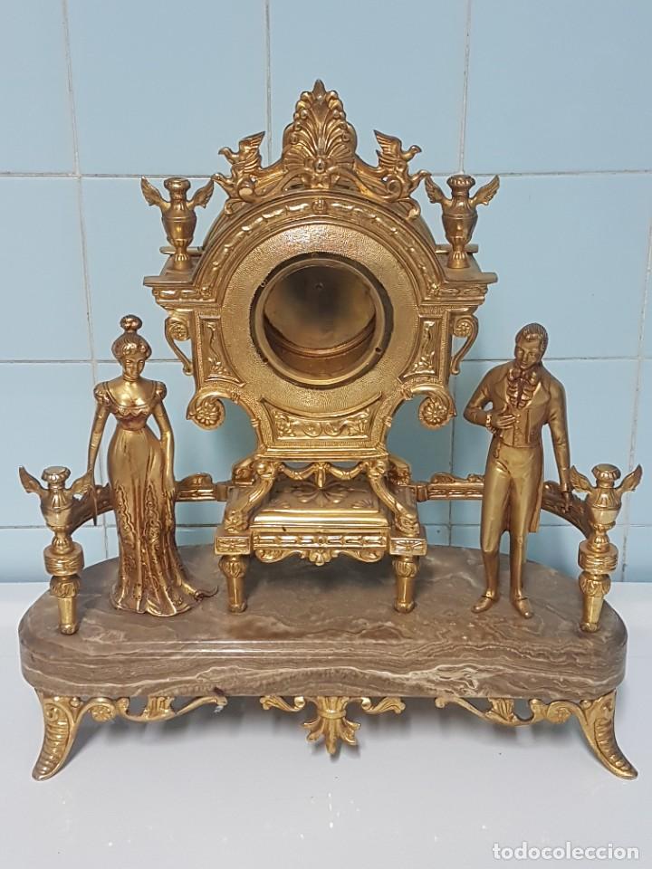 Arte: RELOJ DE BRONCE BA&Ntilde;ADO - Foto 1