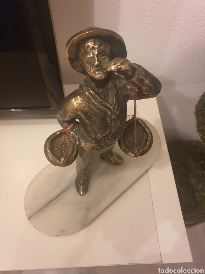 Arte: cenachero de bronce macizo . - Foto 3