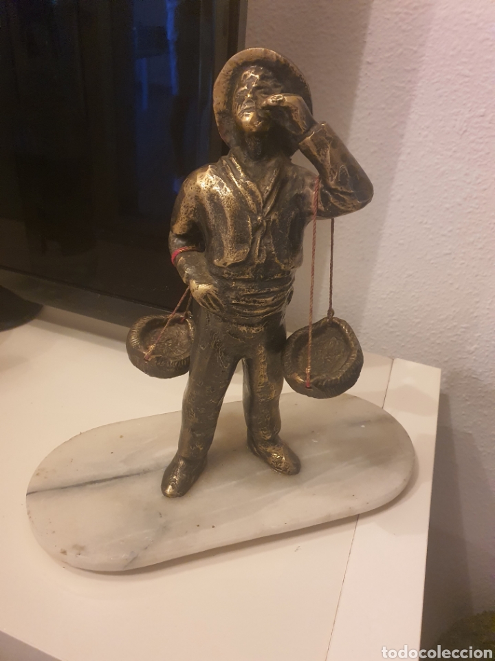 Arte: cenachero de bronce macizo . - Foto 1