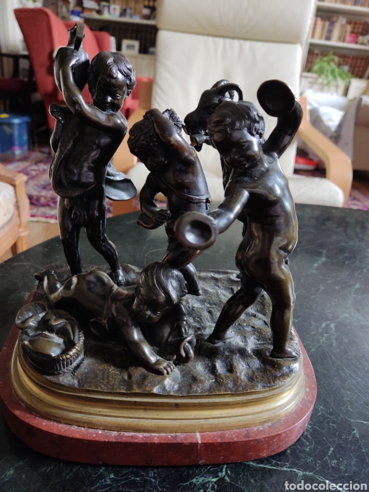 Arte: Clodion bronce ni&ntilde;os con cabra - Foto 2