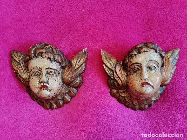 Arte: PAREJA DE CABEZAS DE ANGELOTES - Foto 1