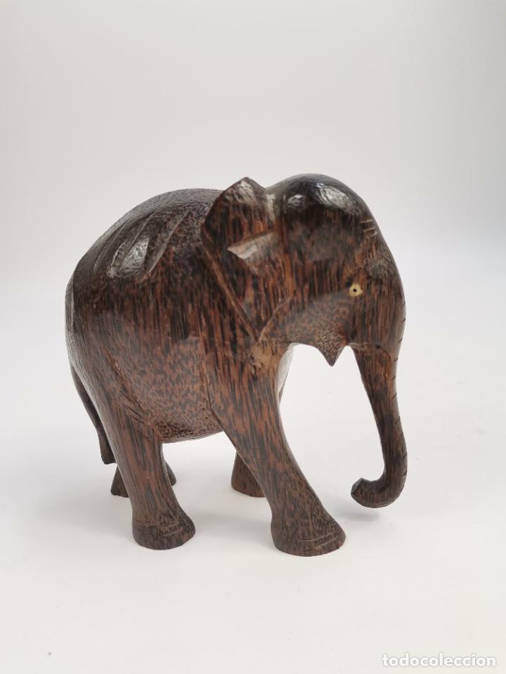 Arte: ELEFANTE DE MADERA TALLADA. - Foto 3