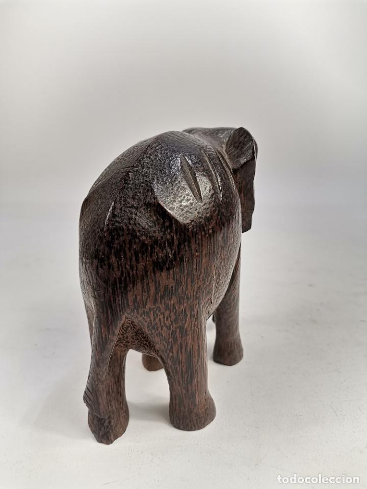 Arte: ELEFANTE DE MADERA TALLADA. - Foto 4
