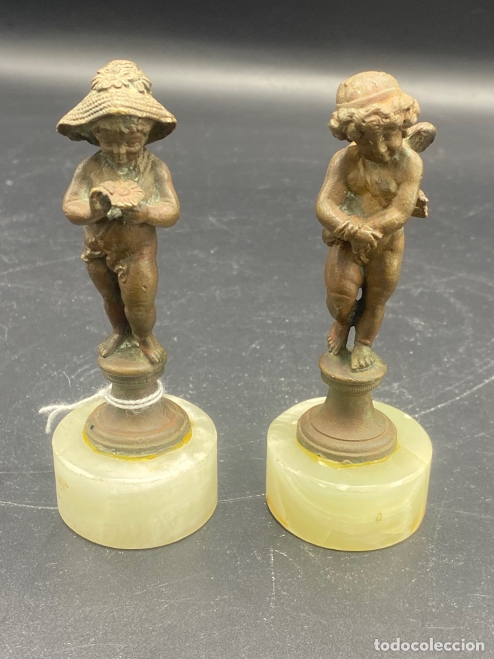 Arte: Pareja de amorcillos en bronce - Foto 1
