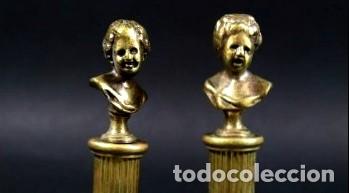 magnifica pareja bustos bronce columnas metal a - Compra venta en  todocoleccion