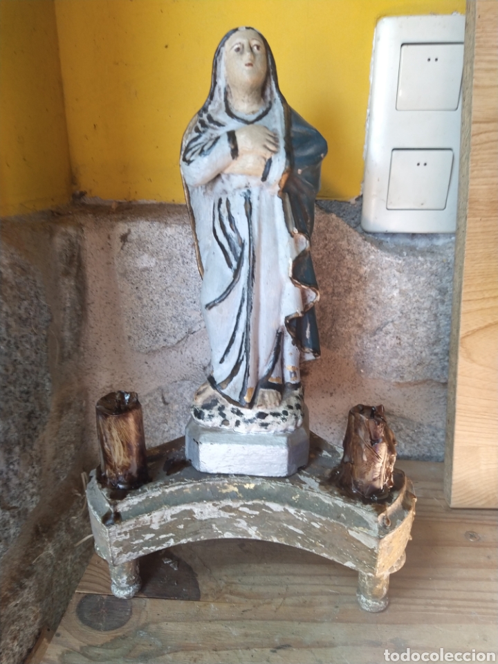 Arte: Virgen Madera policromada - Foto 1