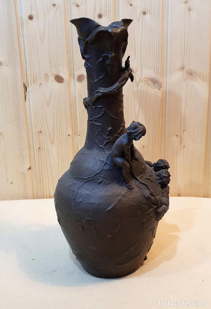 Arte: VIOLETERO ANTIGUO DE BRONCE - Foto 3