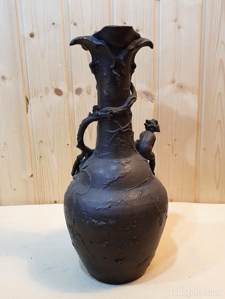 Arte: VIOLETERO ANTIGUO DE BRONCE - Foto 4
