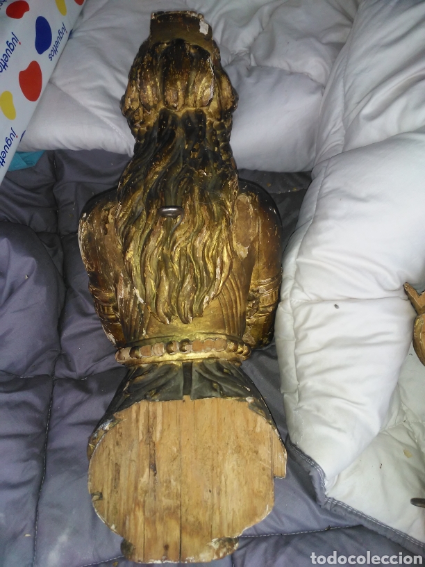 Arte: Pareja de cariatides de madera policromada - Foto 8